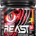 3VS Nutrition Pré-Workout Beast Burn 300g – Suplemento Pré-Treino Fórmula Única com Cafeína, Beta Alanina, L-Carnitina, Citrulina, Morosil® e Cúrcuma – 50 Doses 300gr Sabor Laranja