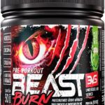 3VS Nutrition Pré-Workout Beast Burn 300g – Suplemento Pré-Treino Fórmula Única com Cafeína, Beta Alanina, L-Carnitina, Citrulina, Morosil® e Cúrcuma – 50 Doses 300gr Sabor Maça Verde