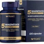 5 Magnésios 500mg 120 Cápsulas - Quelato Malato Taurato Citrato e Óxido de Magnésio