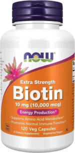 Biotina 10000mcg (120 Vcaps) Now Foods
