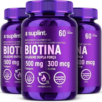 Biotina 45 mcg – Suplemento Vitamínico em Cápsulas Veganas | Sem Glúten e Sem OGM – 60 Cápsulas (3 Pack)