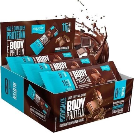 Body Protein Cacau Barra, 9 unidades, Equaliv