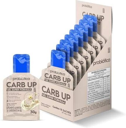 Carb UP Gel Super Fórmula -Baunilha, Probiótica, 10 Sachês 30g