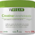 Creatina 220g Sabor Limão 220 gramas WVegan Vegano Limao