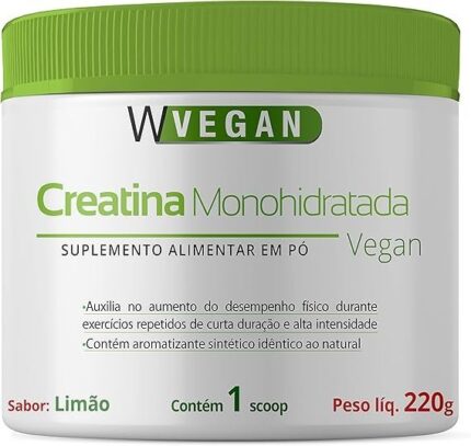 Creatina 220g Sabor Limão 220 gramas WVegan Vegano Limao