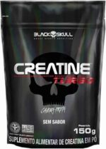 Creatine Turbo BlackSkull - Creatina Monohidratada em pó, com carboidrato para melhor absorção e performance (150g Refil, Sem sabor)