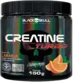 Creatine Turbo BlackSkull - Creatina Monohidratada em pó, com carboidrato para melhor absorção e performance (300g Pote, Laranja)