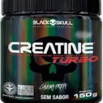 Creatine Turbo BlackSkull - Creatina Monohidratada em pó, com carboidrato para melhor absorção e performance (150g Pote, Sem sabor)