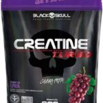 Creatine Turbo BlackSkull - Creatina Monohidratada em pó, com carboidrato para melhor absorção e performance (300g Refil, Uva)