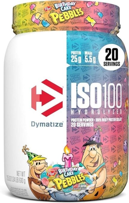 Dymatize ISO 100 WHEY PROTEIN BIRTHDAY CAKE PEBBLES 1.3LB 600G