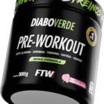 FTW Pré-Treino Diabo Verde em Pó com Cafeína, Aminoácidos Beta‑Alanina e Arginina para Treinos e Atividades Físicas - Pote 300 g (Algodão Doce)
