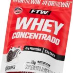 FTW Whey Concentrado com Proteína Concentrada WPC, Suplemento Alimentar em Pó com 15g de Proteína por Porção, Rico em Aminoácidos Essenciais, Sem Glúten – Refil 1KG (Cookies)