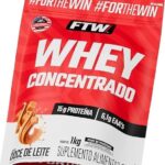FTW Whey Concentrado com Proteína Concentrada WPC, Suplemento Alimentar em Pó com 15g de Proteína por Porção, Rico em Aminoácidos Essenciais, Sem Glúten – Refil 1KG (Doce de Leite)