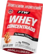FTW Whey Concentrado com Proteína Concentrada WPC, Suplemento Alimentar em Pó com 15g de Proteína por Porção, Rico em Aminoácidos Essenciais, Sem Glúten – Refil 1KG (Doce de Leite)