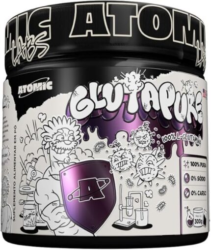 Gluta Pure Atomic Labs - 300g de L-Glutamina pura para fortalecimento muscular e recuperação pós-treino