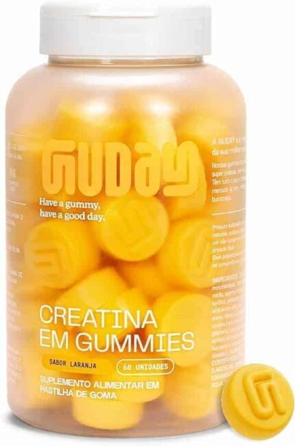 Guday Creatina Monoidratada em Gummies 60 Gomas Sabor Laranja – Suplementação Prática e Refrescante para Sua Rotina de Treinos