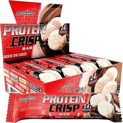 Integralmédica - Barra de Proteína Whey Protein Crisp Bar Doce de Coco - Snack Proteíco - Pré e Pós-Treino - Display com 12 Unidades