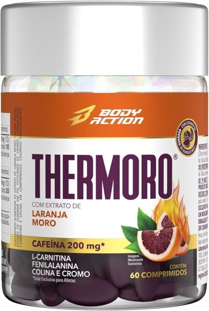 Laranja Moro Cafeína L-Carnitina Cromo Thermoro 60 Comp Bodyaction