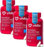 Magnésio Quelato Trio, Dimalato, Bisglicinato e Taurato com Vitamina B6 350mg Vhita 60 Cápsulas (3 unidades)