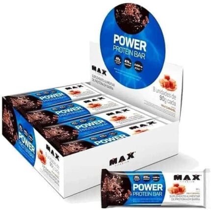 Max Titanium Power Protein Bar (8 Unid - 90G) - Sabor Milk Caramel