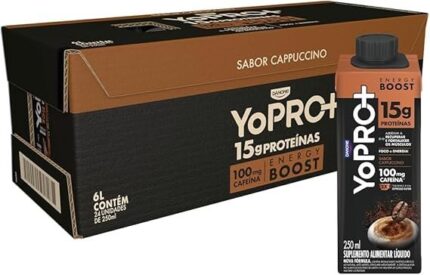 Pack YoPRO Bebida Láctea Energy Boost UHT Capuccino 15g de Proteínas 250ml - 24 Unidades