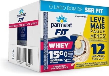 Parmalat Fit Bebida Proteica Coco com Batata Doce 15g de Proteína 250mL – 12 Unidades