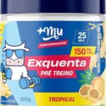 Pré treino, +Mu, Exquenta, Sabor Tropical, Com Cafeína, Palatinose e Taurina - 500g