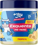 Pré treino, +Mu, Exquenta, Sabor Tropical, Com Cafeína, Palatinose e Taurina - 500g