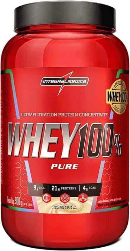 Proteína Concentrada IntegralmedicaWhey 100% Pure Baunilha 900g Pote