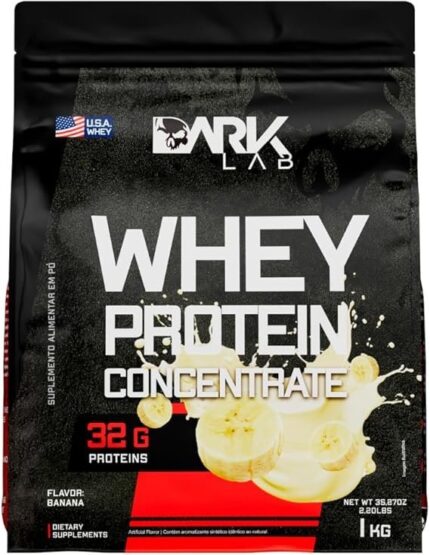 Whey Protein Concentrado Dark Lab, 1kg, Banana, Ganho de Massa Muscular